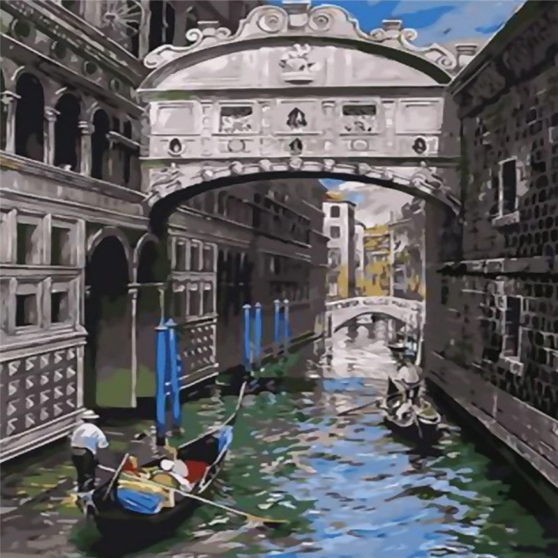 HKM-880083 Framed Picture DIY Acrylic Painting Kit - 40x50cm Eco-Friendly Non-Toxic Paint