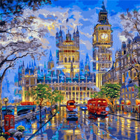 HKM-880083 Framed Picture DIY Acrylic Painting Kit - 40x50cm Eco-Friendly Non-Toxic Paint