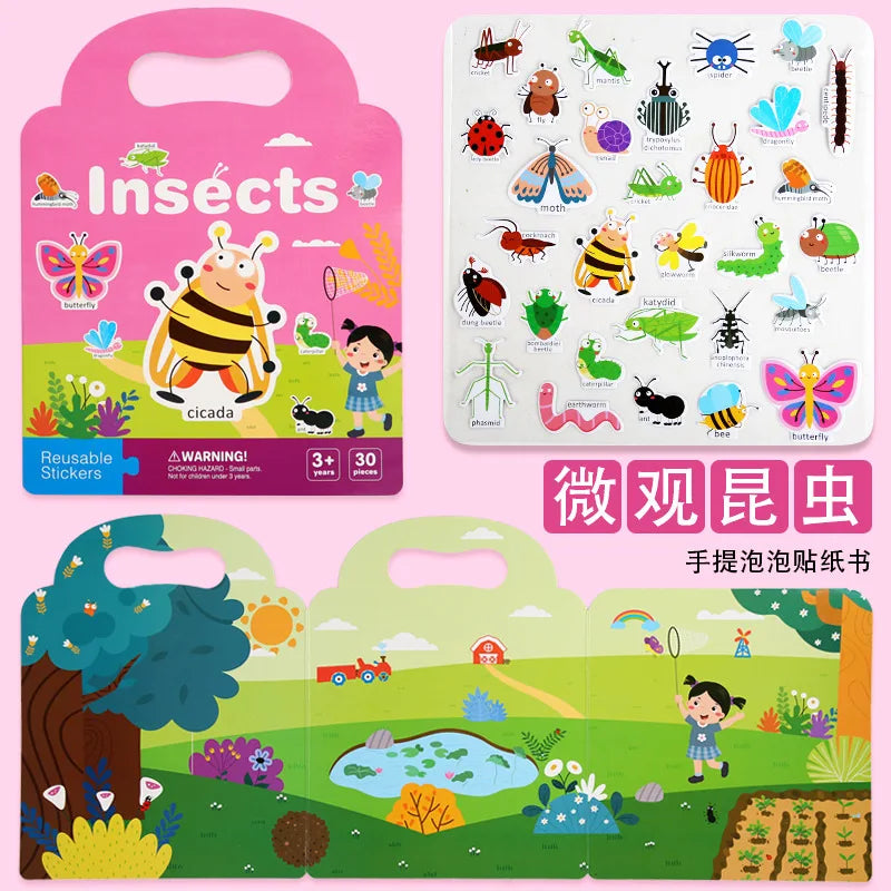 HKM-880083 Portable Baby Quiet Puzzle Sticker Book for Early Learning and Concentration Training