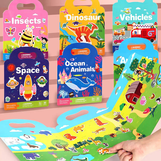 Portable Baby Quiet Puzzle Sticker Book for Early Learning and Concentration Training