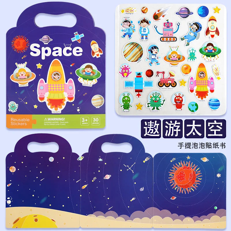 HKM-880083 Portable Baby Quiet Puzzle Sticker Book for Early Learning and Concentration Training