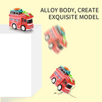 HKM-880339 Diecast Inertial Cartoon RV Vehicle Model for Children, Red/Green, 1:45 Scale, Ages 3+