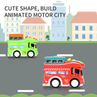 HKM-880339 Diecast Inertial Cartoon RV Vehicle Model for Children, Red/Green, 1:45 Scale, Ages 3+