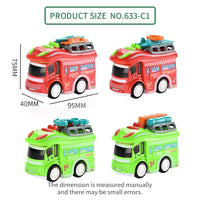 HKM-880339 Diecast Inertial Cartoon RV Vehicle Model for Children, Red/Green, 1:45 Scale, Ages 3+