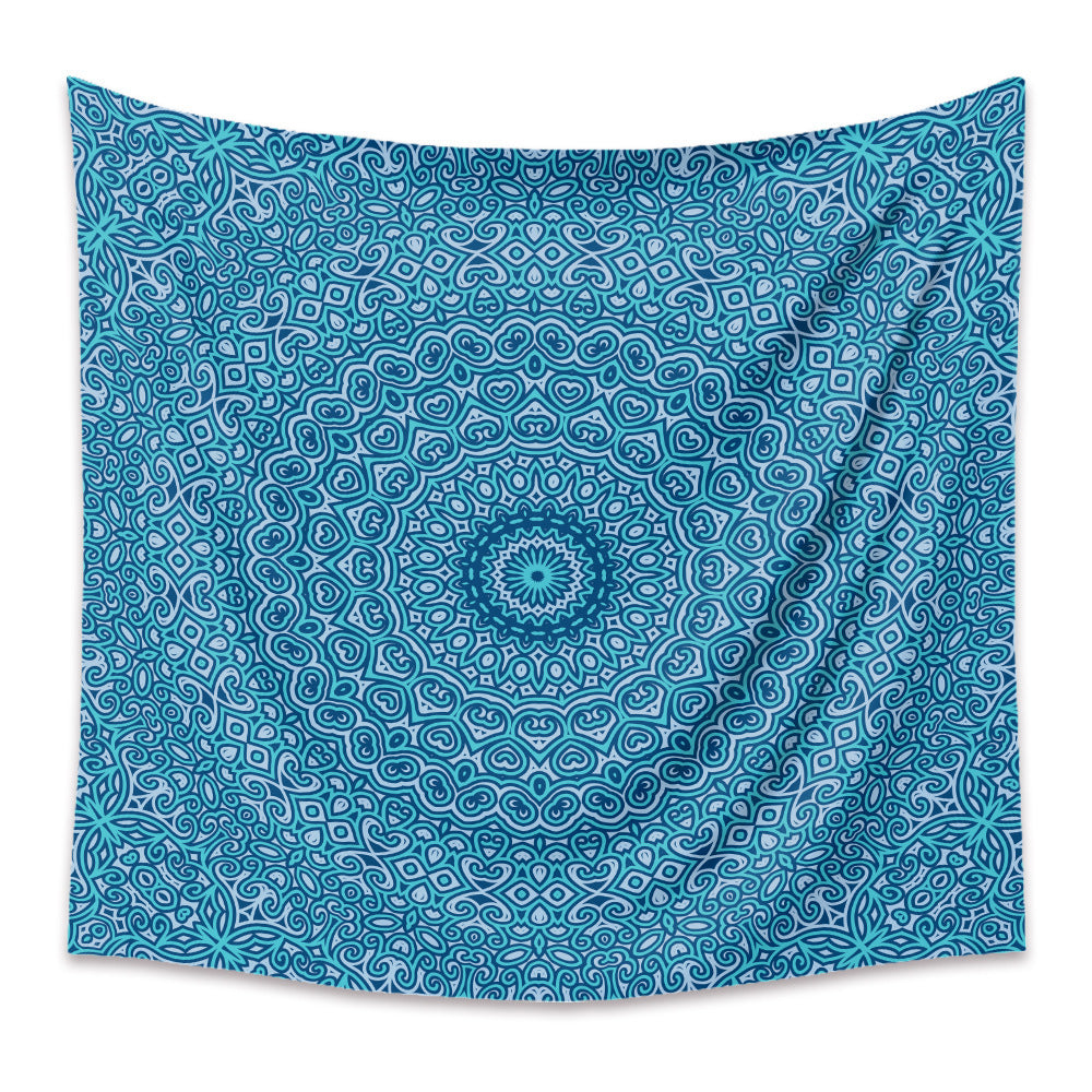 HKM-880403 Bohemian Mandala Tapestry - Polyester Fiber, Multiple Sizes Available
