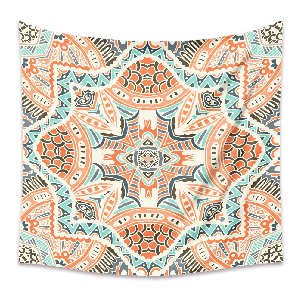 HKM-880403 Bohemian Mandala Tapestry - Polyester Fiber, Multiple Sizes Available