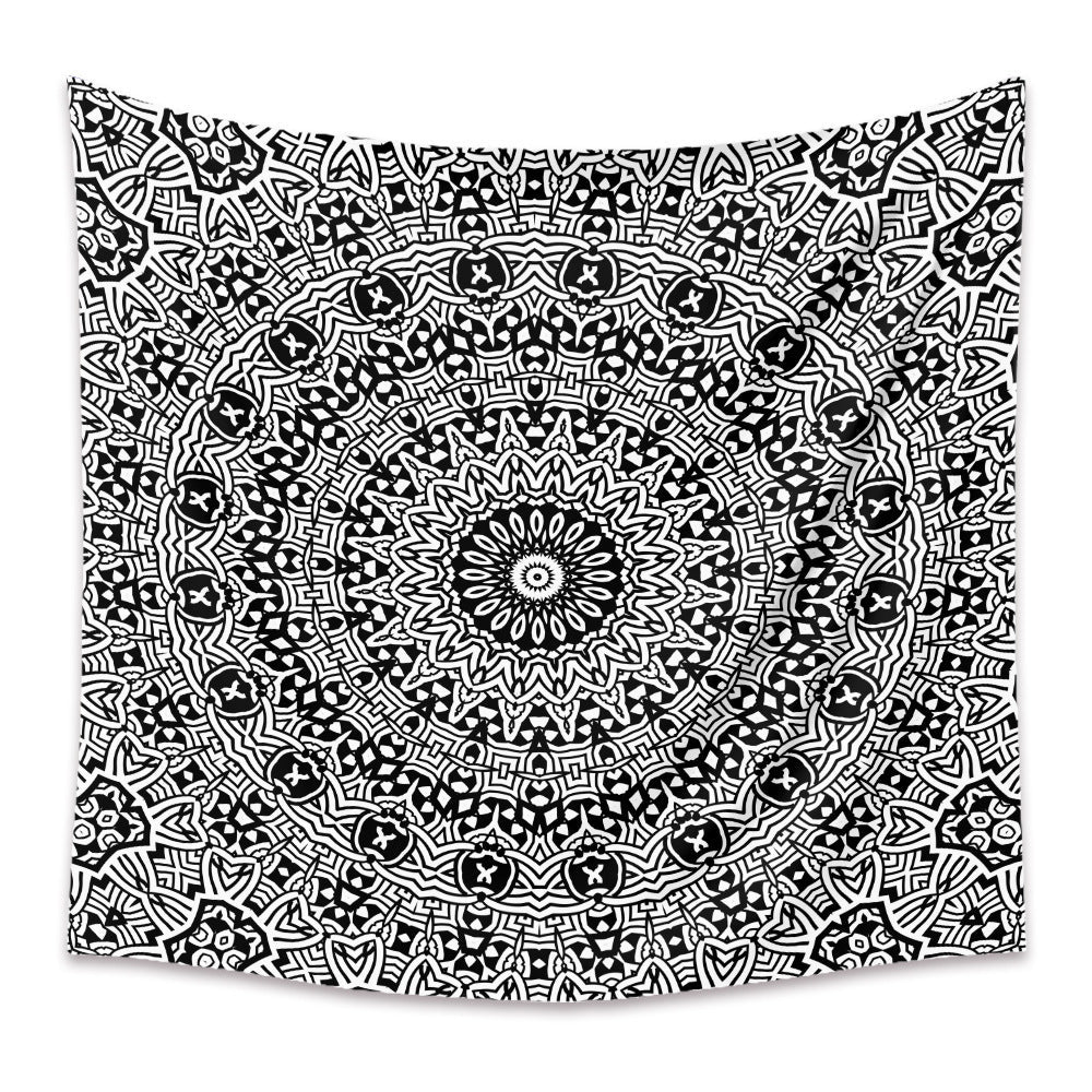 HKM-880403 Bohemian Mandala Tapestry - Polyester Fiber, Multiple Sizes Available