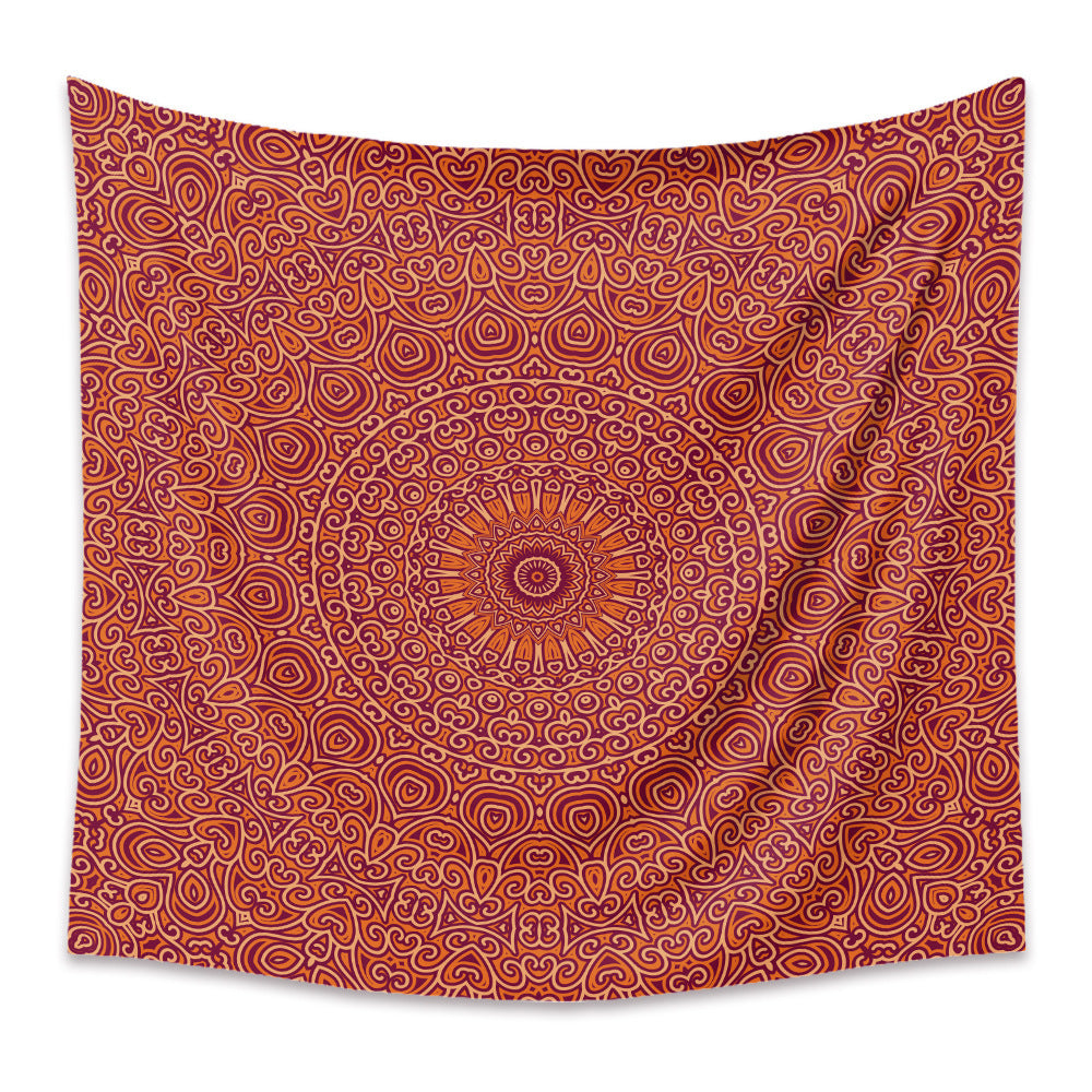 HKM-880403 Bohemian Mandala Tapestry - Polyester Fiber, Multiple Sizes Available