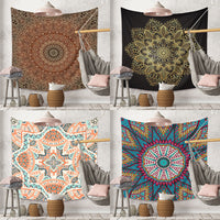 HKM-880403 Bohemian Mandala Tapestry - Polyester Fiber, Multiple Sizes Available