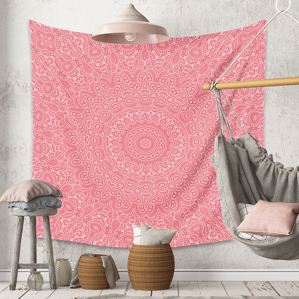 HKM-880403 Bohemian Mandala Tapestry - Polyester Fiber, Multiple Sizes Available