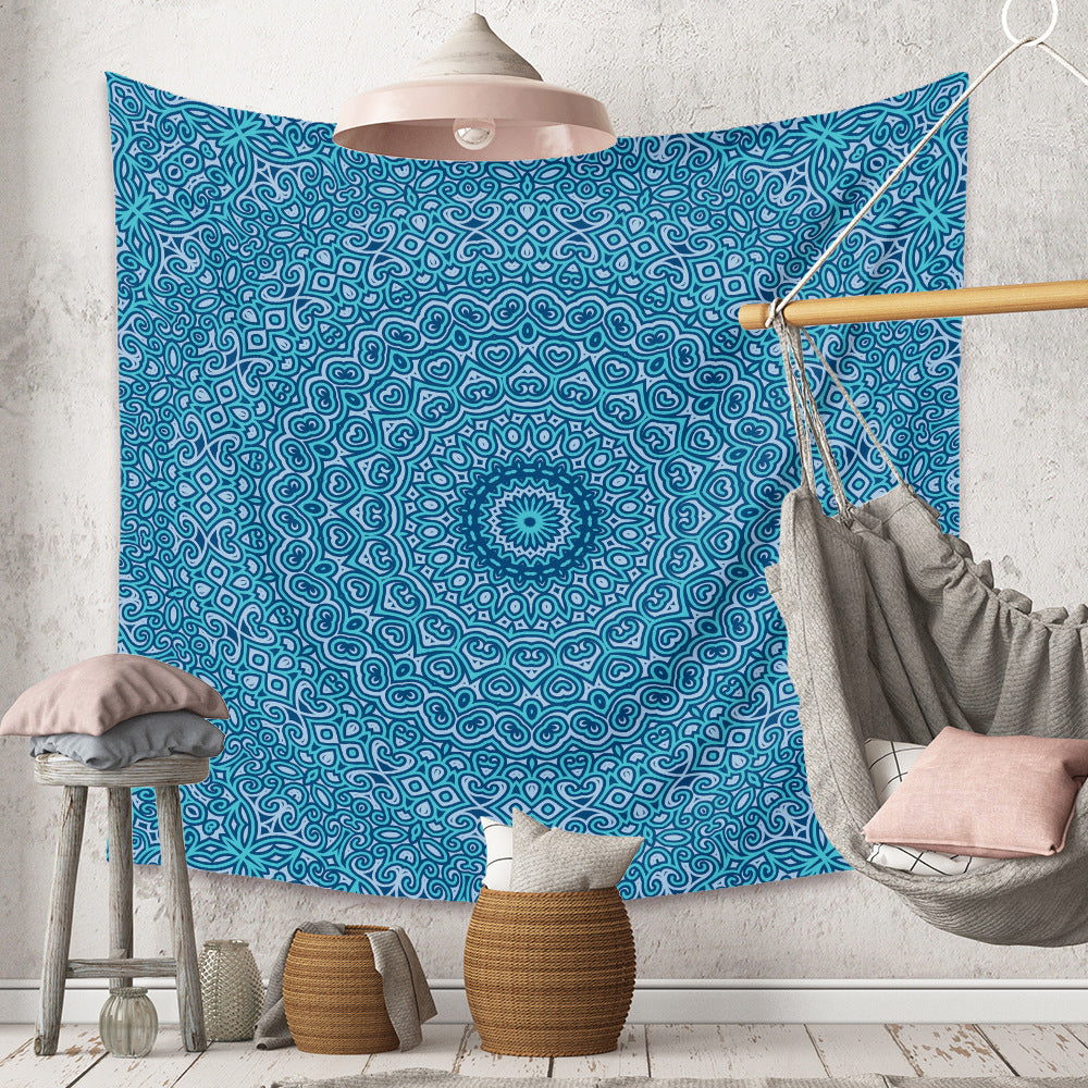HKM-880403 Bohemian Mandala Tapestry - Polyester Fiber, Multiple Sizes Available