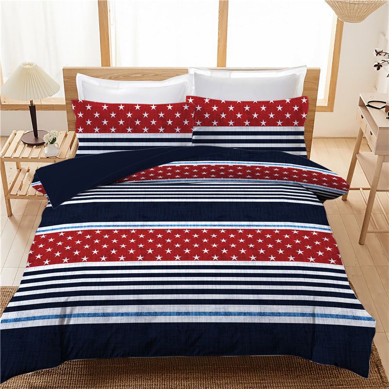 HKM-880403 Geometric Twill Three-Piece Quilt Cover Set in Yellow for 1.8m Beds