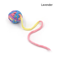 HKM-880531 Colorful Plush Cat Self-Play Toy Ball with Tail - 5cm Diameter
