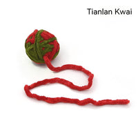 HKM-880531 Colorful Plush Cat Self-Play Toy Ball with Tail - 5cm Diameter
