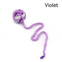 HKM-880531 Colorful Plush Cat Self-Play Toy Ball with Tail - 5cm Diameter