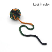 HKM-880531 Colorful Plush Cat Self-Play Toy Ball with Tail - 5cm Diameter