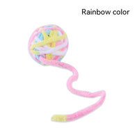 HKM-880531 Colorful Plush Cat Self-Play Toy Ball with Tail - 5cm Diameter
