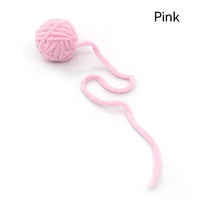 HKM-880531 Colorful Plush Cat Self-Play Toy Ball with Tail - 5cm Diameter