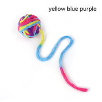 HKM-880531 Colorful Plush Cat Self-Play Toy Ball with Tail - 5cm Diameter