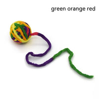 HKM-880531 Colorful Plush Cat Self-Play Toy Ball with Tail - 5cm Diameter