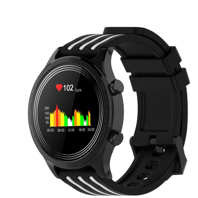 HKM-880595 Full Touch Smart Watch with Heart Rate Monitor, Zinc Alloy Design, Waterproof, USB Interface, Black and Red, Black and White, Black and Gray