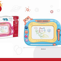 HKM-880723 Kids 2-in-1 Drawing Projector Table with Magnetic Writing Board, for Ages 2-4, Red Building Block Projection