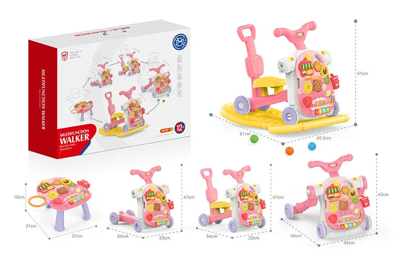 Kids 2-in-1 Drawing Projector Table with Magnetic Writing Board, for Ages 2-4, Red Building Block Projection