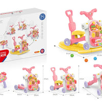 HKM-880723 Kids 2-in-1 Drawing Projector Table with Magnetic Writing Board, for Ages 2-4, Red Building Block Projection
