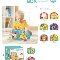 HKM-880723 Kids 2-in-1 Drawing Projector Table with Magnetic Writing Board, for Ages 2-4, Red Building Block Projection