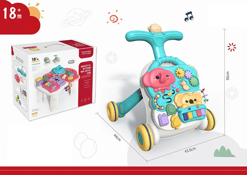 Kids 2-in-1 Drawing Projector Table with Magnetic Writing Board, for Ages 2-4, Red Building Block Projection