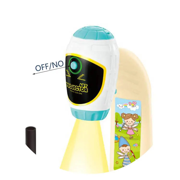 Kids 2-in-1 Drawing Projector Table with Magnetic Writing Board, for Ages 2-4, Red Building Block Projection