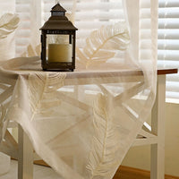 HKM-880787 Feather White Embroidered Polyester Vertical Blinds for Modern Spaces