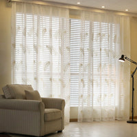 HKM-880787 Feather White Embroidered Polyester Vertical Blinds for Modern Spaces