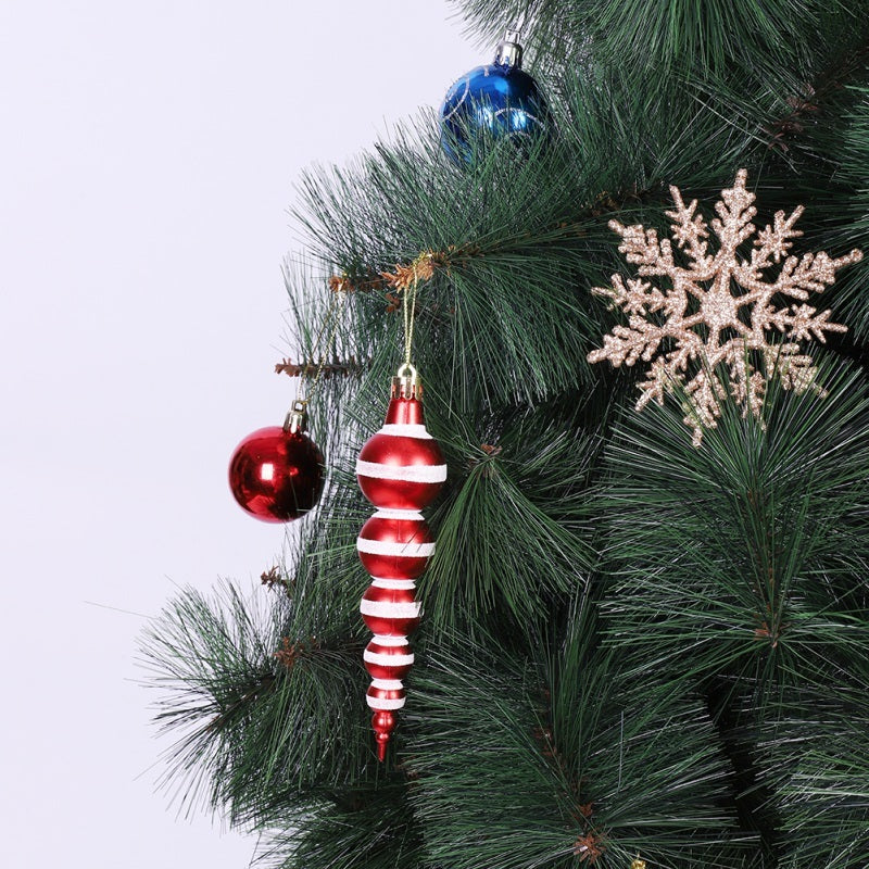 HKM-880851 Christmas Decoration Painted Gourd Balls - 6 Pack, 14cm Size for Festive Holiday Decor