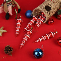 HKM-880851 Christmas Decoration Painted Gourd Balls - 6 Pack, 14cm Size for Festive Holiday Decor