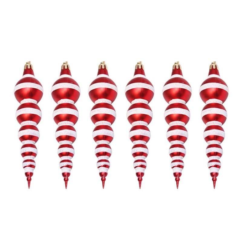 HKM-880851 Christmas Decoration Painted Gourd Balls - 6 Pack, 14cm Size for Festive Holiday Decor