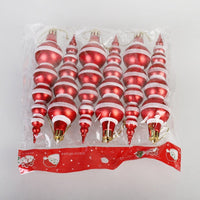 HKM-880851 Christmas Decoration Painted Gourd Balls - 6 Pack, 14cm Size for Festive Holiday Decor