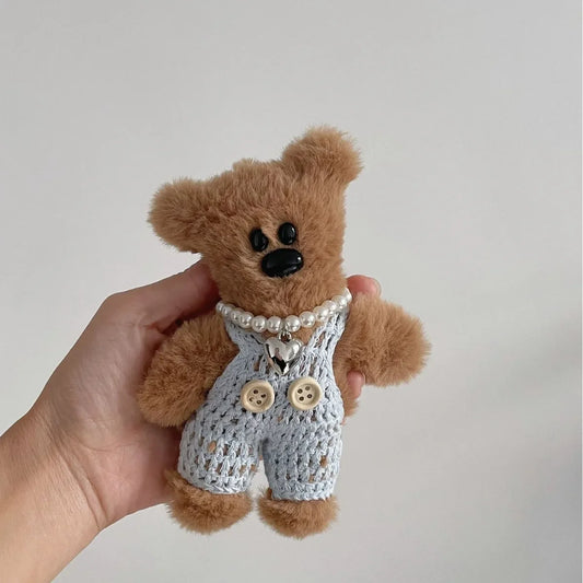 HKM-880915 Cute Brown Bear Plush Pendant Keychain for Mini Backpacks - Perfect Gift for All Ages