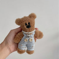 HKM-880915 Cute Brown Bear Plush Pendant Keychain for Mini Backpacks - Perfect Gift for All Ages