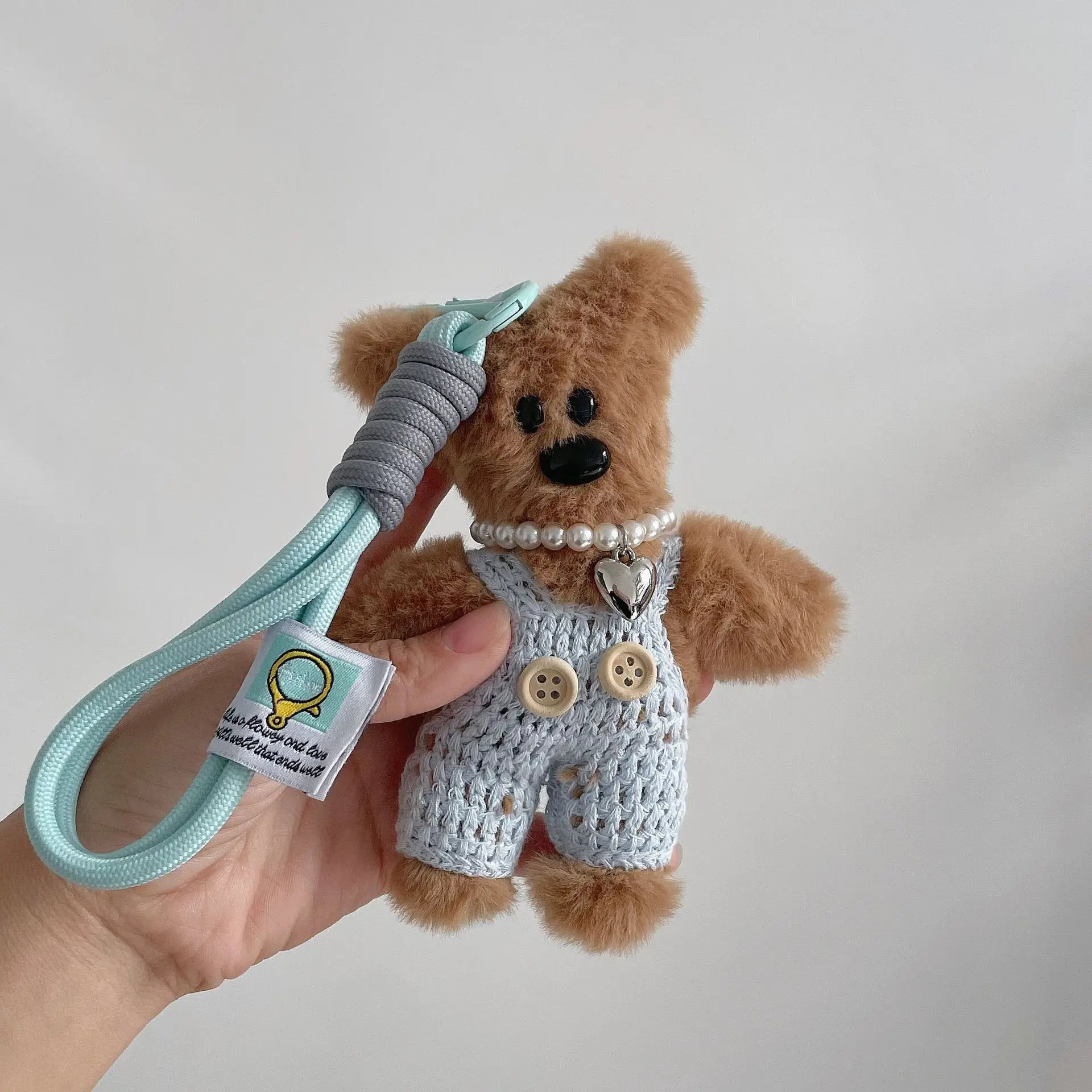 HKM-880915 Cute Brown Bear Plush Pendant Keychain for Mini Backpacks - Perfect Gift for All Ages