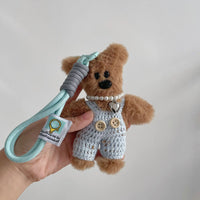 HKM-880915 Cute Brown Bear Plush Pendant Keychain for Mini Backpacks - Perfect Gift for All Ages