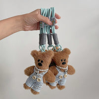HKM-880915 Cute Brown Bear Plush Pendant Keychain for Mini Backpacks - Perfect Gift for All Ages