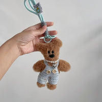 HKM-880915 Cute Brown Bear Plush Pendant Keychain for Mini Backpacks - Perfect Gift for All Ages