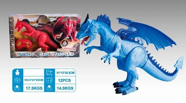 HKM-881043 Colorful Walking Remote Control Dinosaur Toy for Kids, Musical and Interactive, 51cm-99cm Height
