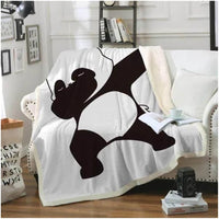 HKM-881043 Cozy Coral Fleece Panda Series Flannel Blanket for All Seasons