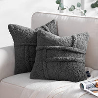 HKM-881043 Reversible Lamb Wool Cushion Cover - Available in Various Colors and Sizes