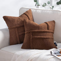 HKM-881043 Reversible Lamb Wool Cushion Cover - Available in Various Colors and Sizes