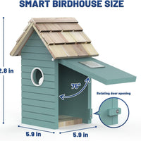 HKM-881171 Smart Bird Feeder Camera with AI Bird Species Identification, 3MP HD Photos, 2.4G Wi-Fi Connectivity, Blue