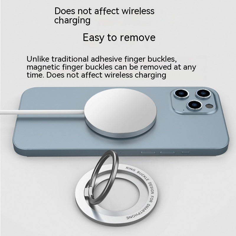 HKM-881299 Magnetic Zinc Alloy Phone Ring Holder - Modern Black, Fashion Silver, Far Peak Blue