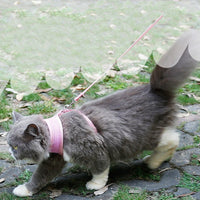 HKM-881427 Anti-Skid Mesh Cat Harness with Leash - Adjustable Neck and Chest Fit